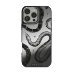 Poison - iPhone 16 Pro Case, Elite Mirror Dark (MagSafe) / Silver