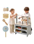 VIGA PolarB Wooden Kitchen 2-in-1 Shop Stand with Accessories for Children 3+