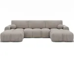 Vianetto corner sofa with sleeping function and storage compartment, white velour, universal, Modern, White