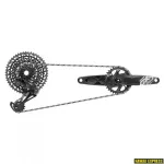 SRAM GX Eagle DUB komplekt (tagumine k&auml;iguvahetaja, k&auml;iguvahetaja klambriga, DUB 12s 170 BOOST hammasrattakomplekt koos DM 32t X-SYNC ketirattaga, 126-l&uuml;liline 12s kett, XG-1275 10&ndash;50t hammasrattakassett, kettide vahe m&otilde;&otilde;tur)