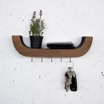 Dekoratiivne puidust seinariiul, Hanah Home, puidust, 33 x 11 x 7