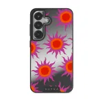 Sunset Glow - Samsung Galaxy S25 Case, Elite Mirror Dark (Magnetic) / Silver
