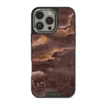 Fire Wood - Brown Marble iPhone 16 Pro Max Case, Elite Dark (MagSafe) / Silver