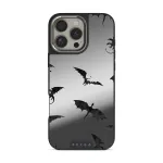 Draco - iPhone 16 Pro Max Case, Elite Mirror Dark (MagSafe) / Silver