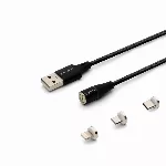 Savio CL-155 USB-kaabel 2 m USB 2.0 USB C Micro USB A/Lightning Black