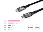 "Varustuskaabel USB-C 4.0 -> C St/St 2.00m 5A 8K/60Hz sw"