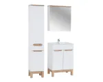 Vannitoam&ouml;&ouml;bli komplekt koos valamu, k&otilde;rge ja peegliga kapiga Comad Bali White Lava, 80 cm, valge
