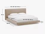 Bed With Headboard, "Linea", 244x225x98 Made in Europe