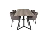 Marina Matbord &ndash; Svart / Gr&aring; Ek &ndash; 180*90*H75+Limhamn &ndash; Tool &ndash; Grey Velvet_4