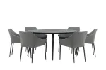 Break - Dining Table Round- Black / Black - Alu / Aintwood - 150&oslash; _1+ Spoga - Dining Chair- Black / Grey - - _6