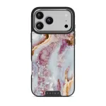 Frozen Leaves - Cute Marble iPhone 17 Pro Max Case, Elite Dark (MagSafe) / Silver