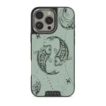 Pisces - iPhone 16 Pro Max Case, Elite Dark (MagSafe) / Silver / Turquoise