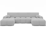 Vianetto corner sofa with sleeping function and storage compartment, white boucl&eacute;, universal, Modern, White