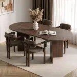 Pikendatav s&ouml;&ouml;gilaua ja toolide komplekt (5 osa), Hanah Home, Milano p&auml;hklipuu tume p&auml;hklipuu pruun, 180 x 75 x 90