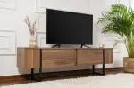 TV-alus, Hanah Home, Venezia p&auml;hklipuu, must, 180 x 50 x 30