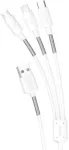 L8s 3in1 USB to Lightning+USB Type C+micro USB 4A 1,2m White