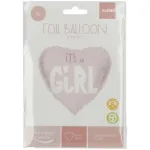 Foil Balloon Heart shaped "It''s a Girl" 45cm