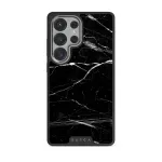 Noir Origin - Black Marble Samsung Galaxy S25 Ultra Case, Elite Dark (Magnetic) / Silver