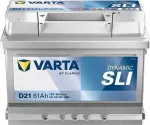 Battery VARTA 12V 61Ah/600A SILVER DYNAMIC (P+ standard terminal) 242x175x175 B13 - base height 10.5 mm (starter)