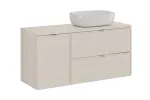 120 cm m&ouml;&ouml;blikomplekt koos lauaplaadiga ja lauaplaadile paigaldatava valamuga &bdquo;Smile set-bc b cashmere 120 cm un smile 50&ldquo;