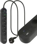 ART FU910 4 pistikupesa &ndash; 16 A &ndash; USB A + C &ndash; 3,4 A &ndash; kiirlaadija &ndash; must &ndash; 1,5 m &ndash; 3 x 1,5 mm&sup2;