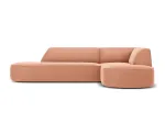 Velvet Modular Right Corner Sofa, "Siena", 4 Seats, 273x180x69 Made in Europe