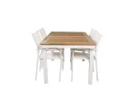 Panama Table 160/240 - White/Teak ers&auml;tter 6023-550L - Santorini Arm Chair (Stackable) - White Alu / White Textilene 4