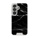 Noir Origin - Black Marble Samsung Galaxy S25 Plus Case, Elite Light (Magnetic) / Silver
