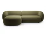 Sametist mooduldiivanvoodi - vasak, Kate, 3 kohta, 285x176x76, roheline