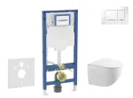 Geberit Duofix paigaldusmooduli komplekt, Gaia WC pehme sulguv kaanega ja Sigma30 loputusnupuga, valge/kroomitud SANI11CA3119B