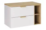 Comad Aster White Cremona riputatavate vannitoakappide komplekt riiuliga ja t&ouml;&ouml;pinnaga, 80 cm, valge