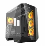 &bdquo;Darkflash DY470&ldquo; korpus, must + 4 ventilaatorit