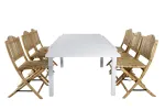 Marbella Table 160/240 - White/White+Cane Foldable dining Chair - Bamboo / Grey Cushion_6