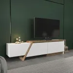 TV-alus, Hanah Home, valge p&auml;hklipuu, 180 x 28,6 x 35