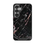 Rose Gold Marble - Samsung Galaxy S25 Case, Elite Dark (Magnetic) / Silver