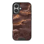 Fire Wood - Brown Marble iPhone 16 Plus Case, Elite Dark (MagSafe) / Silver