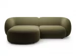 Sametist mooduldiivanvoodi - vasakpoolne, Kate, 2 kohta, 255x176x76, roheline
