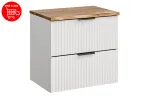Comad Adel White Nature Wotan riputatav vannitoakapp t&ouml;&ouml;pinnaga, 60 cm, valge