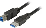"EFB USB 3.0 &uuml;henduskaabel A-B, St-St, 1,8 m, must, Premium".