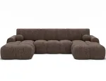 Vianetto corner sofa with sleeping function and storage compartment, brown chenille, universal, Modern, Brown