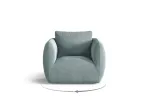 Velvet Armchair, "Nimes", 1 Seat, 95.5x87x80 Made in Europe