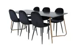 Petra Dining Table , Distressed Copper Black Veneer+Polar Dining Chair , Black legs Black Velvet (ers&radic;&sect;tter 19902,888)_6