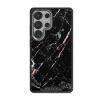 Rose Gold Marble - Samsung Galaxy S25 Ultra Case, Elite Dark (Magnetic) / Silver