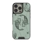 Pisces - iPhone 16 Pro Case, Elite Dark (MagSafe) / Silver / Turquoise