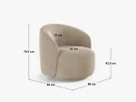 Swivel Velvet Armchair, "Savona", 1 Seat, 86x83x76.5 Made in Europe