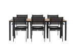Break Diningtable Alumnium - Black / Nature Rectangular 90*200* +Copacabana Stacking Chair - Black/Black - Ers&auml;tter 4131-408 _6