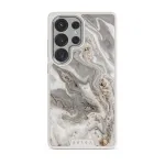 Snowstorm - Grey Marble Samsung Galaxy S25 Ultra Case, Elite Light (Magnetic) / Silver