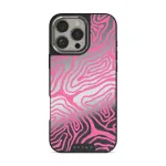 Pink Shores - iPhone 16 Pro Case, Elite Mirror Dark (MagSafe) / Silver