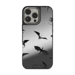Draco - iPhone 16 Pro Case, Elite Mirror Dark (MagSafe) / Silver