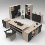 Kontorim&ouml;&ouml;bli komplekt, Hanah Home, VO19, tamm Larx Must, 140 x 60 x 73,8